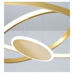 Tre Cirklar Modern Design Tre Ringar Guld Taklampa Med Fjärrkontroll