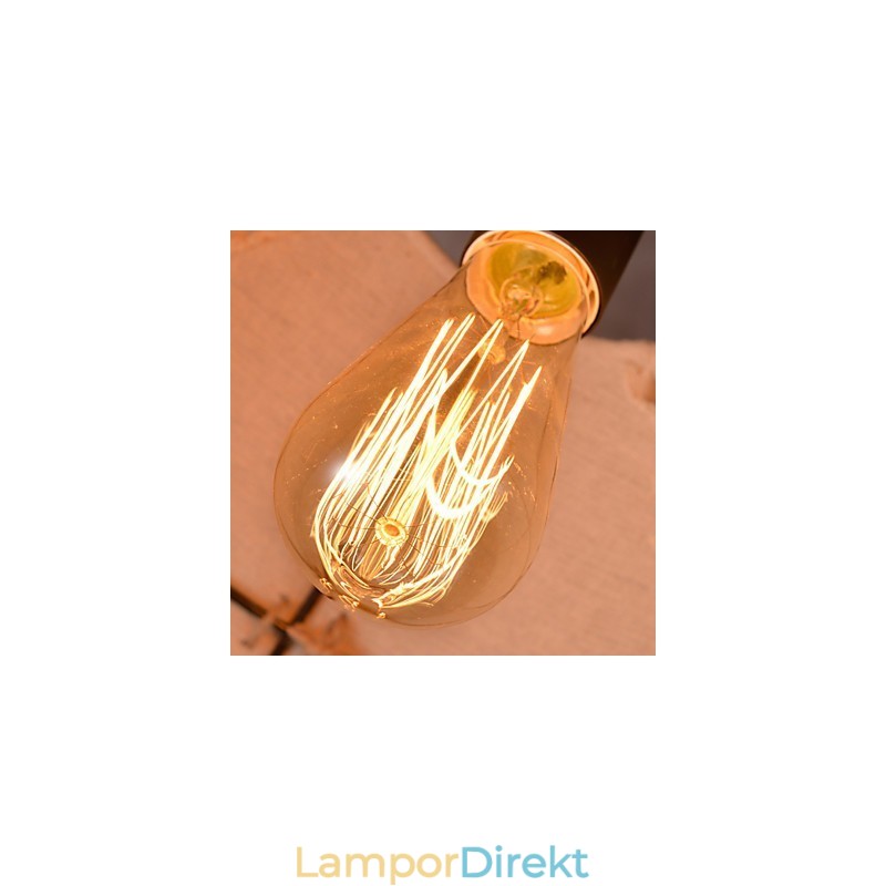 Retro Handgjord Hamparep County Ljuskrona Lampa I Industriell Lantlig Stil