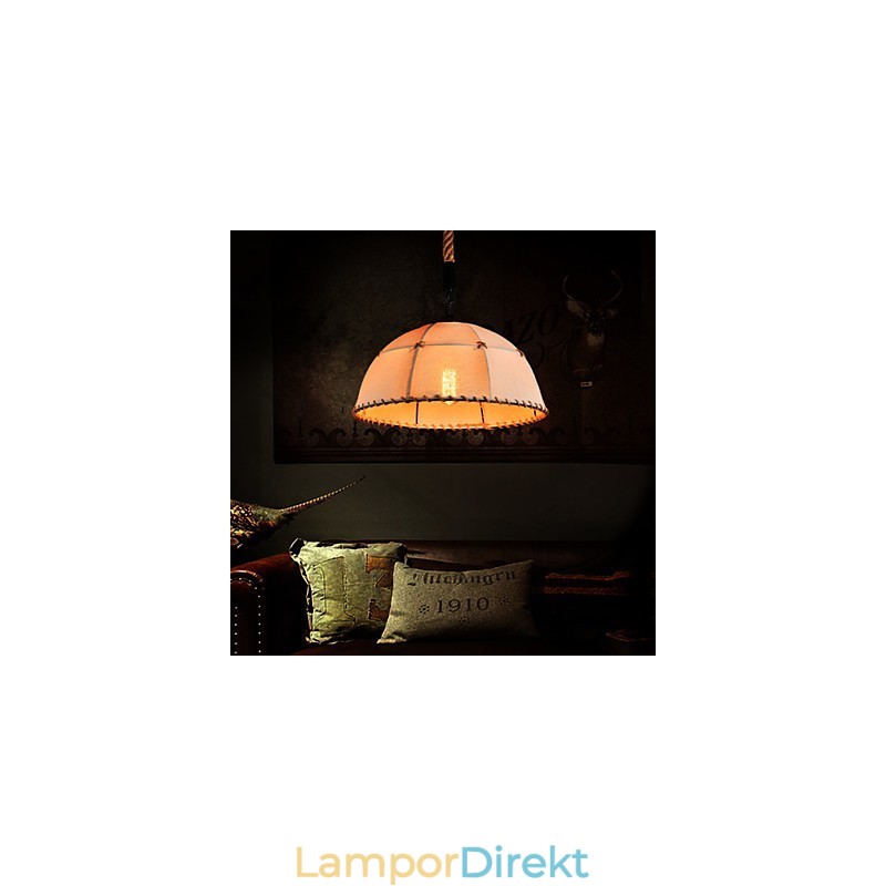 Retro Handgjord Hamparep County Ljuskrona Lampa I Industriell Lantlig Stil