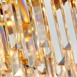 Två Nivåer Lyx Postmodern Svart Och Guld Rund K9 Kristall Hängande Ljuskrona