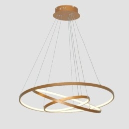 Dimbar Taklampa Med Fjärrkontroll Guld Modern Design Tre Ringar