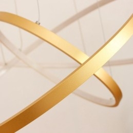 Dimbar Taklampa Med Fjärrkontroll Guld Modern Design Tre Ringar