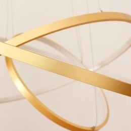 Dimbar Taklampa Med Fjärrkontroll Guld Modern Design Tre Ringar