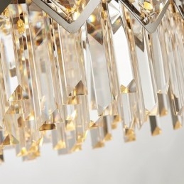 Två Nivåer Lyx Postmodern Svart Och Guld Rund K9 Kristall Hängande Ljuskrona