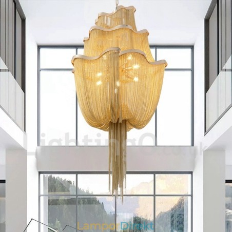 Tofsar Ljuskrona Designer Pendel Light Silver Guld Färg Tofsar Ljuskrona Designer Pendel Light Silver Guld Färg