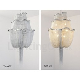 Tofsar Ljuskrona Designer Pendel Light Silver Guld Färg