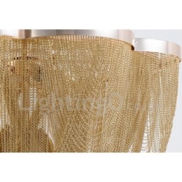 Tofsar Ljuskrona Designer Pendel Light Silver Guld Färg
