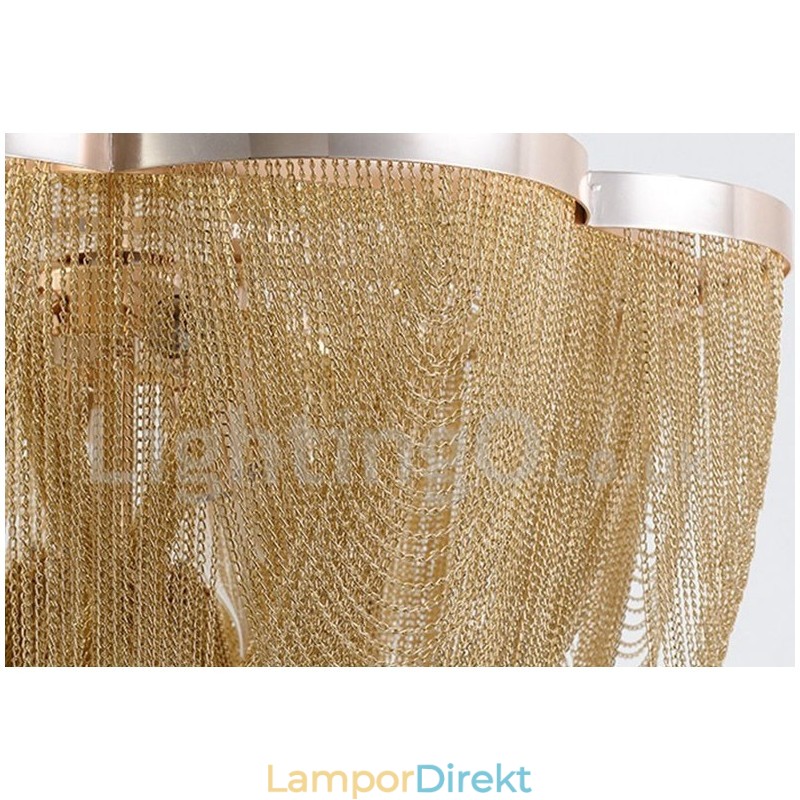 Tofsar Ljuskrona Designer Pendel Light Silver Guld Färg