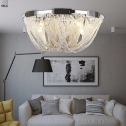 Tofsar Ljuskrona Designer Takljus Silver Guld Färg