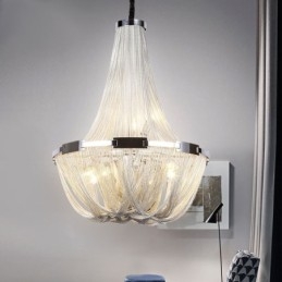 Tofsar Ljuskrona Designer Pendel Light Silver Guld Färg