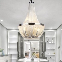 Tofsar Ljuskrona Designer Pendel Light Silver Guld Färg