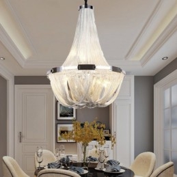 Tofsar Ljuskrona Designer Pendel Light Silver Guld Färg