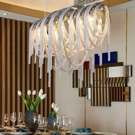 Tofsar Ljuskrona Designer Pendel Light Silver Guld Färg Tofsar Ljuskrona Designer Pendel Light Silver Guld Färg