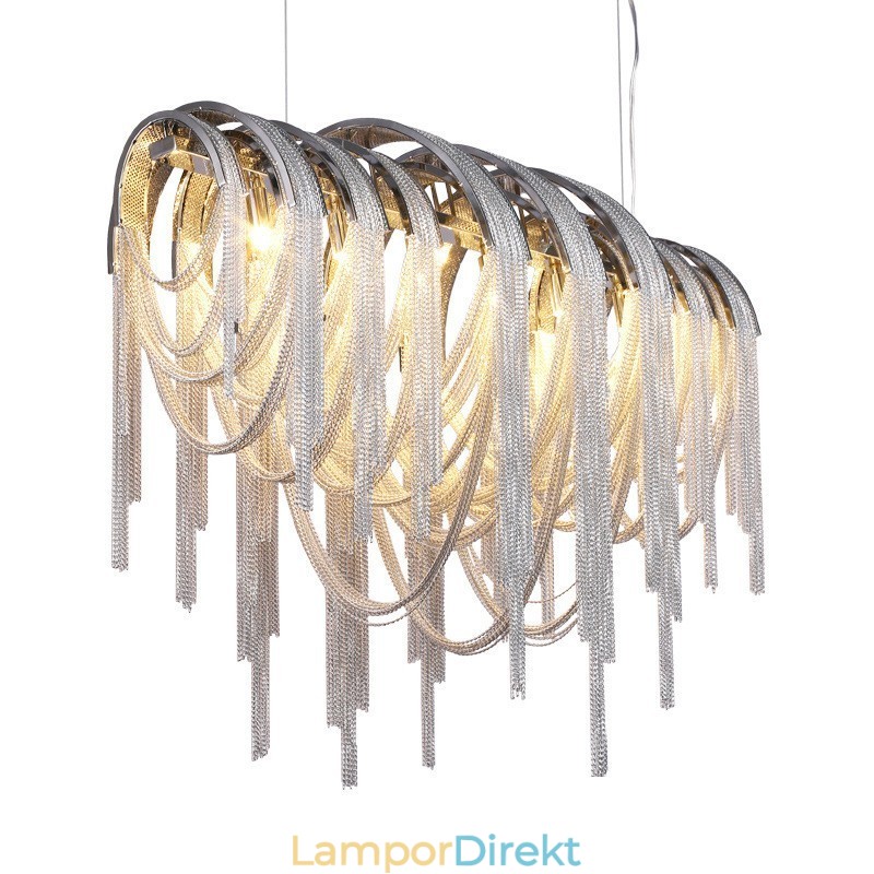 Tofsar Ljuskrona Designer Pendel Light Silver Guld Färg