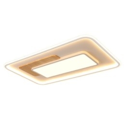 Trä Dimbar Modern Modern Nordisk Stil Rektangel Infälld Taklampa Med Fjärrkontroll Kan Även Användas Som Vägglampa