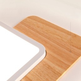 Trä Dimbar Modern Modern Nordisk Stil Rektangel Infälld Taklampa Med Fjärrkontroll Kan Även Användas Som Vägglampa