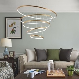 Stora 4 Ringar 5 Ringar Svart Vitguld Pendelljus Modern Design