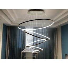 Stora 4 Ringar 5 Ringar Svart Vitguld Pendelljus Modern Design