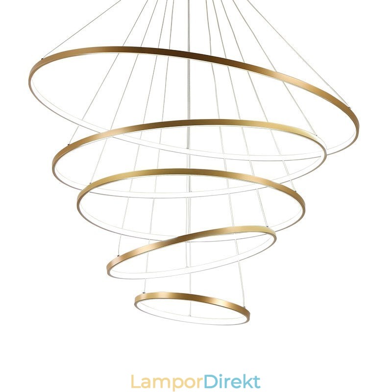 Stora 4 Ringar 5 Ringar Svart Vitguld Pendelljus Modern Design