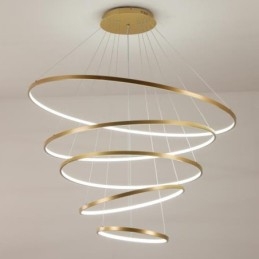 Stora 4 Ringar 5 Ringar Svart Vitguld Pendelljus Modern Design