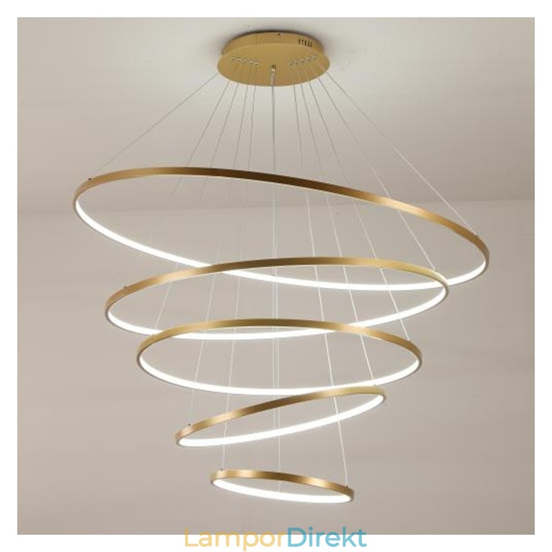 Stora 4 Ringar 5 Ringar Svart Vitguld Pendelljus Modern Design