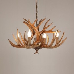 4 Ljus Rustik Konstnärlig Retro Antler Antik Ljuskrona