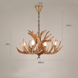 4 Ljus Rustik Konstnärlig Retro Antler Antik Ljuskrona