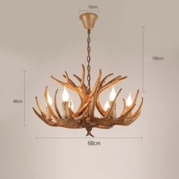 6 Ljus Rustik Konstnärlig Retro Antler Antik Ljuskrona