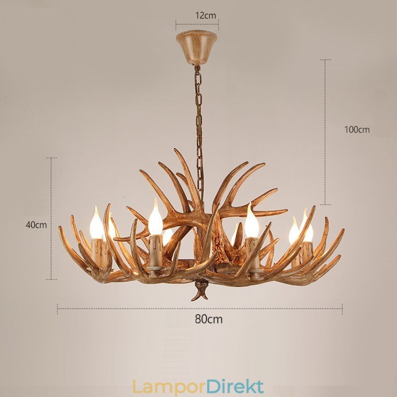 8 Lätt Rustik Konstnärlig Retro Antler Antik Ljuskrona