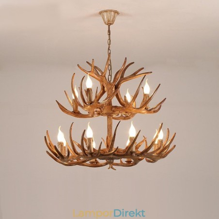 12 (8+4) Light 2 Tiers Rustik Konstnärlig Retro Antler Antik Ljuskrona 12 (8+4) Light 2 Tiers Rustik Konstnärlig Retro Antler Antik Ljuskrona