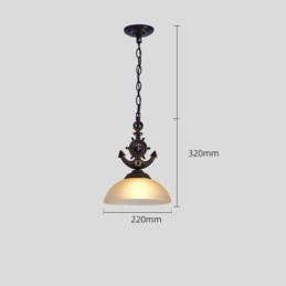 En Ljus Svart Rustik Konstnärlig Retro Antik Taklampa Med Glasskärm