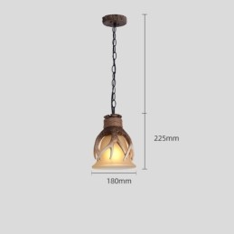 One Light Rustik Konstnärlig Retro Antler Antik Pendellampa Med Glasskärm