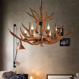 6 Ljus Rustik Konstnärlig Retro Antler Antik Ljuskrona