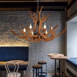 6 Ljus Rustik Konstnärlig Retro Antler Antik Ljuskrona