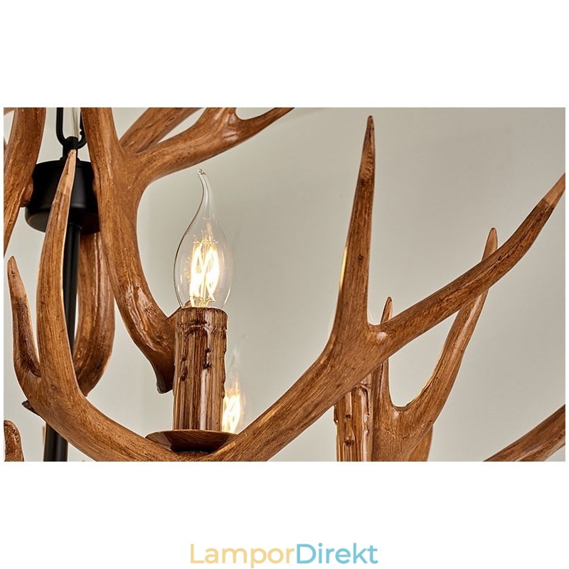 6 Ljus Rustik Konstnärlig Retro Antler Antik Ljuskrona