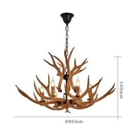 6 Ljus Rustik Konstnärlig Retro Antler Antik Ljuskrona