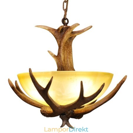 One Light Rustik Konstnärlig Retro Antler Antik Pendellampa Med Glasskärm One Light Rustik Konstnärlig Retro Antler Antik Pendellampa Med Glasskärm