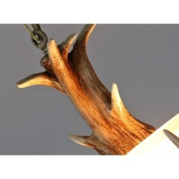 One Light Rustik Konstnärlig Retro Antler Antik Pendellampa Med Glasskärm