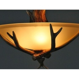 One Light Rustik Konstnärlig Retro Antler Antik Pendellampa Med Glasskärm