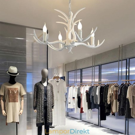 4 Ljusvit Rustik Konstnärlig Retro Antler Antik Ljuskrona 4 Ljusvit Rustik Konstnärlig Retro Antler Antik Ljuskrona