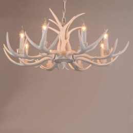 8 Ljusvit Rustik Konstnärlig Retro Antler Antik Ljuskrona