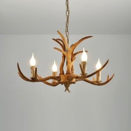 4 Ljus Rustik Konstnärlig Retro Antler Antik Ljuskrona