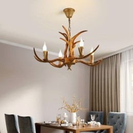 4 Ljus Rustik Konstnärlig Retro Antler Antik Ljuskrona