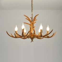 6 Ljus Rustik Konstnärlig Retro Antler Antik Ljuskrona