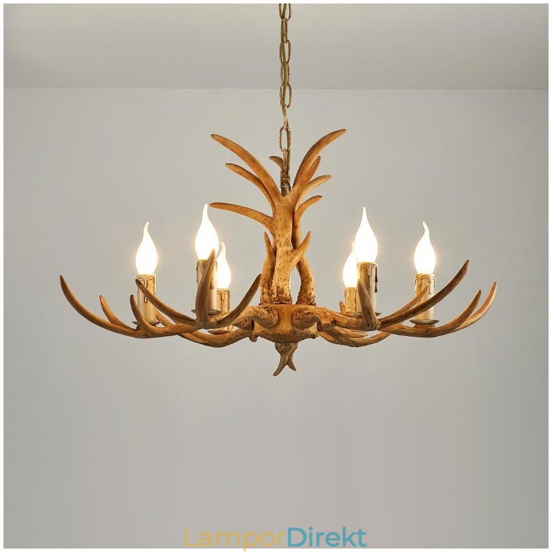 6 Ljus Rustik Konstnärlig Retro Antler Antik Ljuskrona