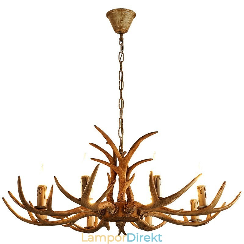 8 Lätt Rustik Konstnärlig Retro Antler Antik Ljuskrona