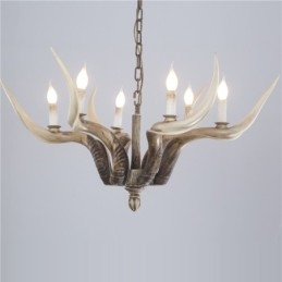 6 Ljus Rustik Konstnärlig Retro Antler Antik Ljuskrona