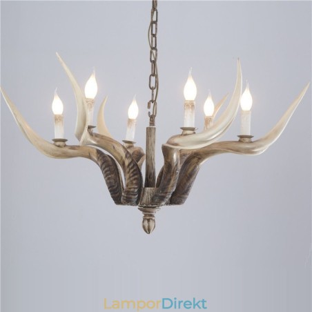 6 Ljus Rustik Konstnärlig Retro Antler Antik Ljuskrona 6 Ljus Rustik Konstnärlig Retro Antler Antik Ljuskrona