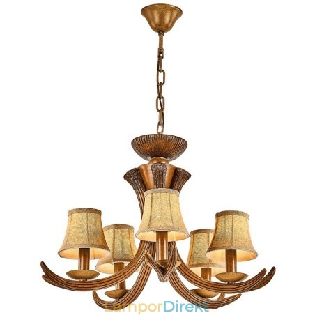 5 Ljus Rustik Konstnärlig Retro Horn Antik Ljuskrona Med Skärmar 5 Ljus Rustik Konstnärlig Retro Horn Antik Ljuskrona Med Skärmar