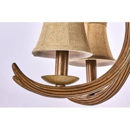 5 Ljus Rustik Konstnärlig Retro Horn Antik Ljuskrona Med Skärmar